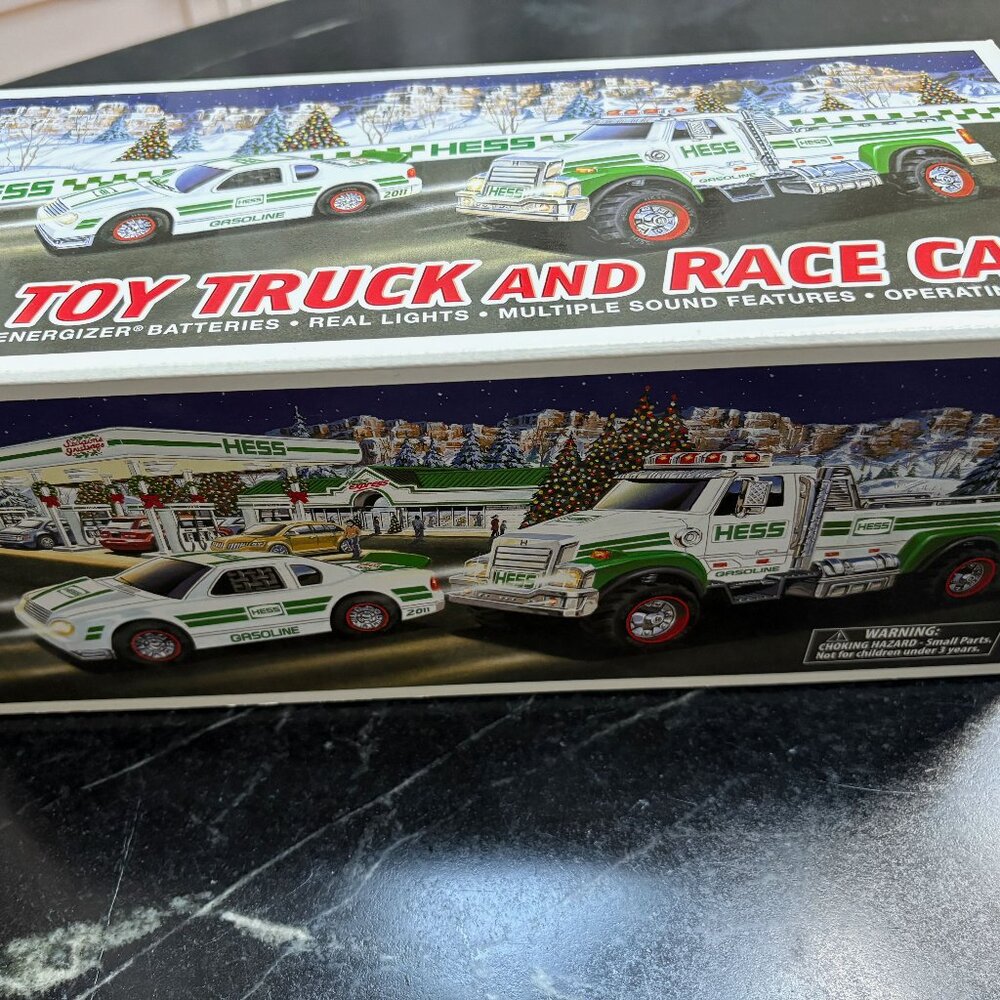 HESS 2011 LTD EDITION COLLECTIBLE TRUCK AND RACE CAR - NIB; UNOPENED; UNUSED